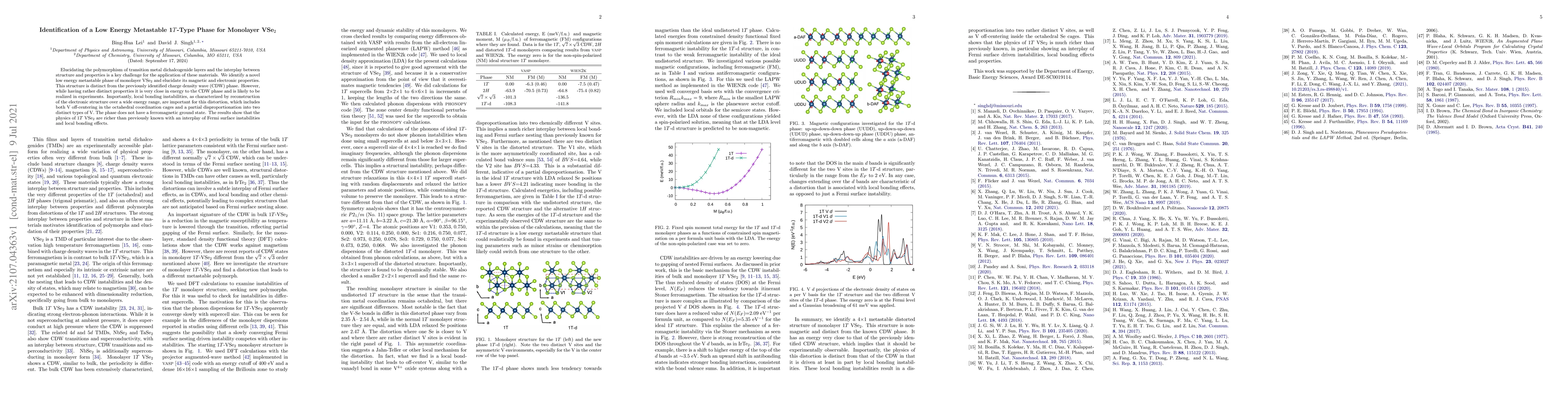 Thumbnail for Identification of a Low Energy Metastable 1$T$-Type Phase for Monolayer
  VSe2