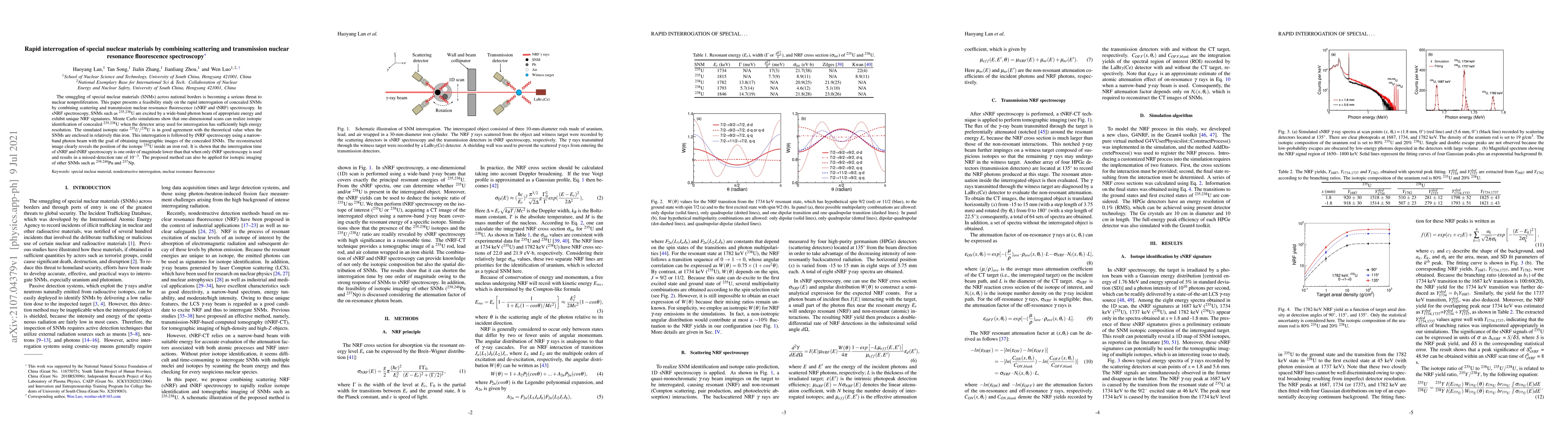 Thumbnail for Rapid interrogation of special nuclear materials by combining scattering
  and transmission nuclear resonance fluorescence spectroscopy