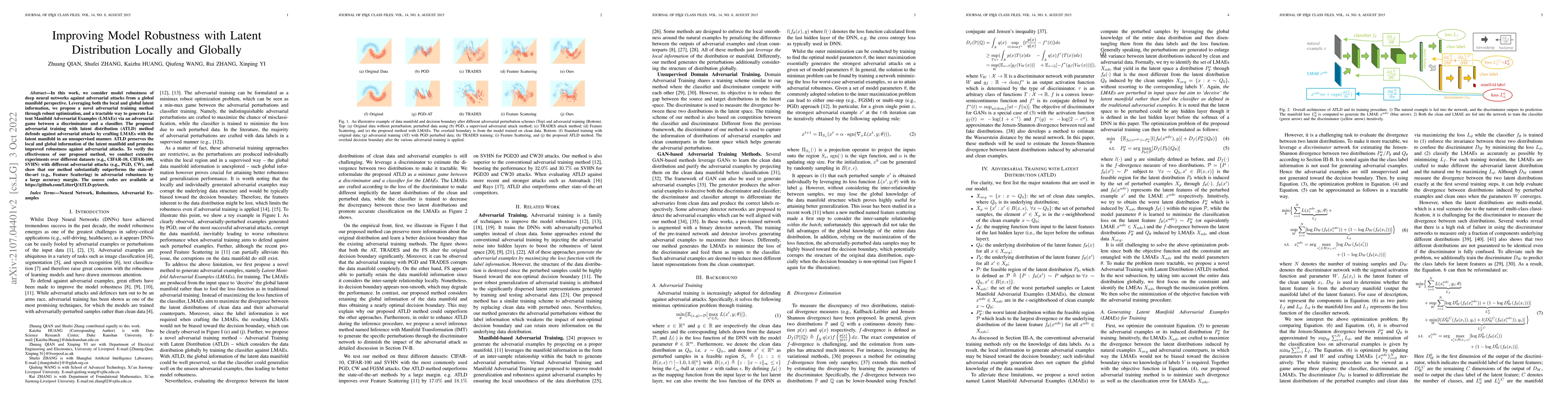 Thumbnail for Improving Model Robustness with Latent Distribution Locally and Globally