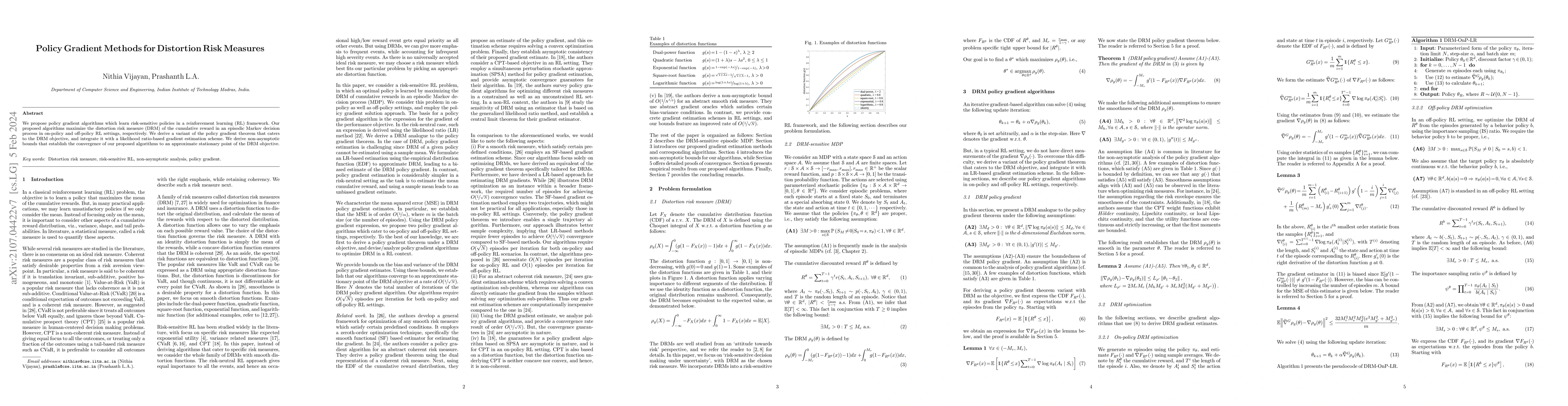 Thumbnail for Policy Gradient Methods for Distortion Risk Measures