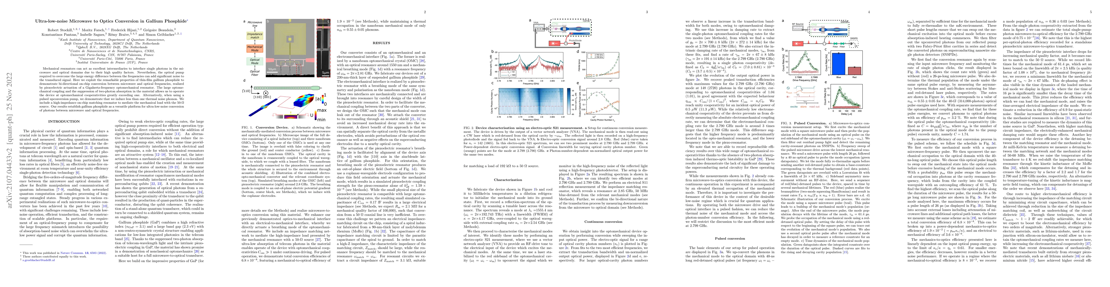 Thumbnail for Ultra-low-noise Microwave to Optics Conversion in Gallium Phosphide