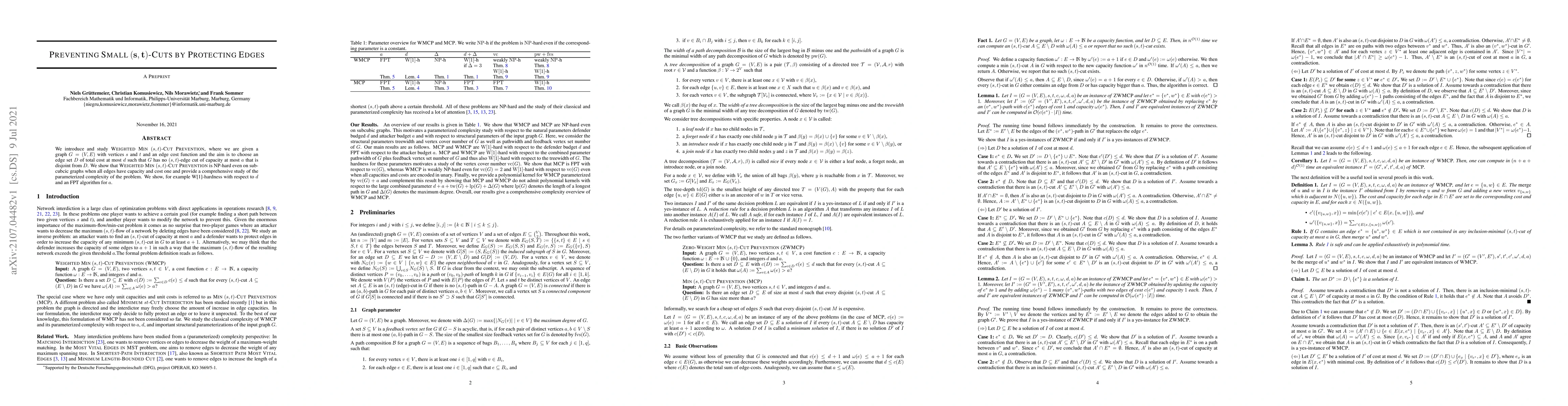 Thumbnail for Preventing Small $\mathbf{(s,t)}$-Cuts by Protecting Edges