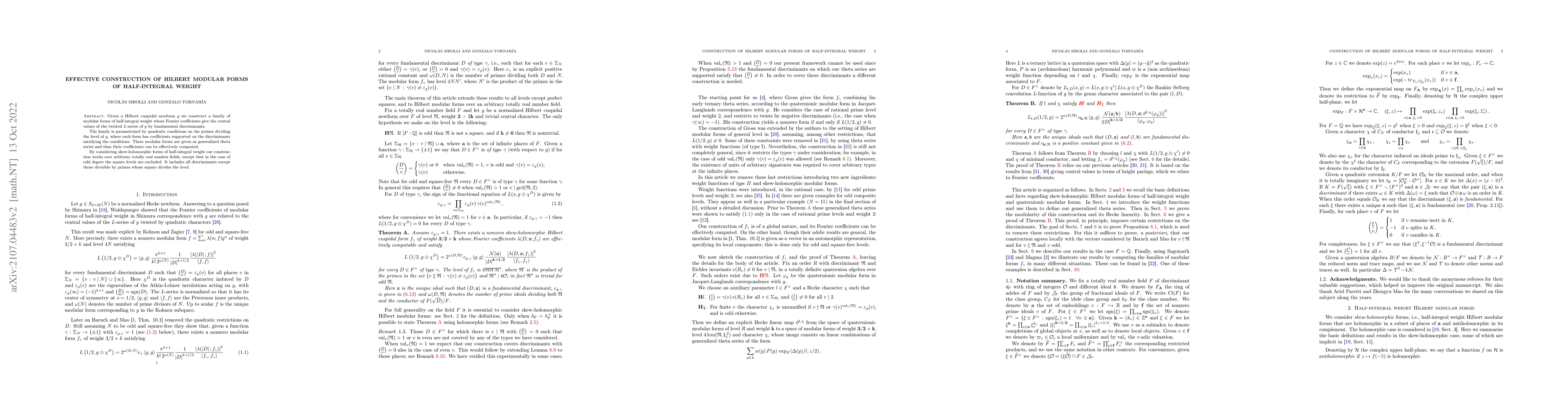 Thumbnail for Effective construction of Hilbert modular forms of half-integral weight
