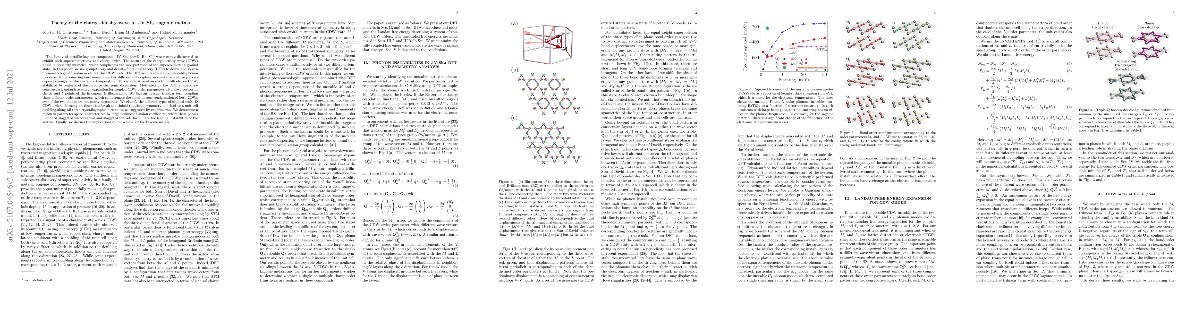 Thumbnail for Theory of the charge-density wave in $A$V$_3$Sb$_5$ kagome metals