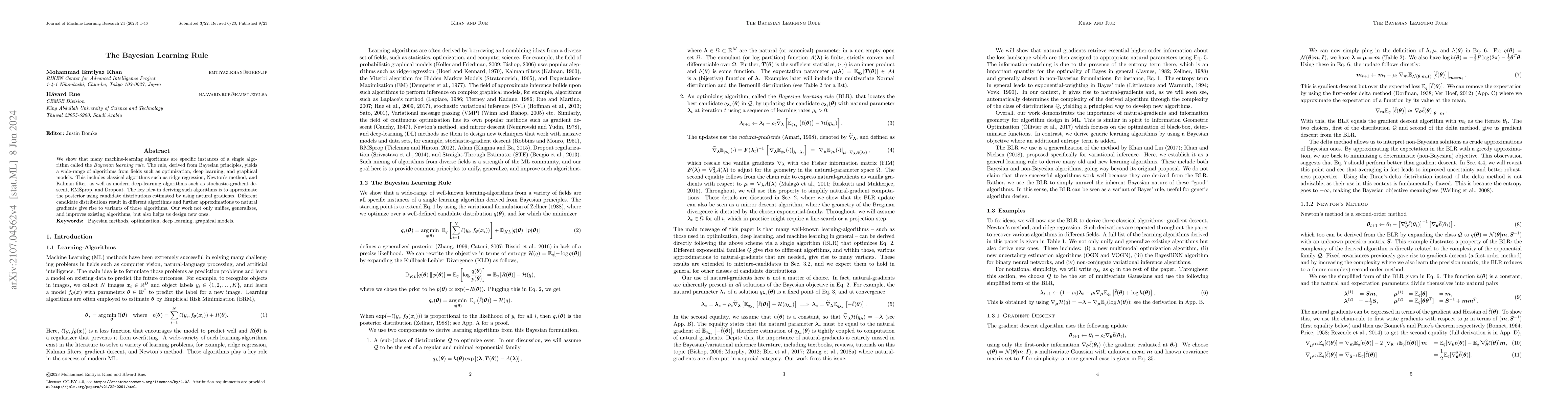 Thumbnail for The Bayesian Learning Rule