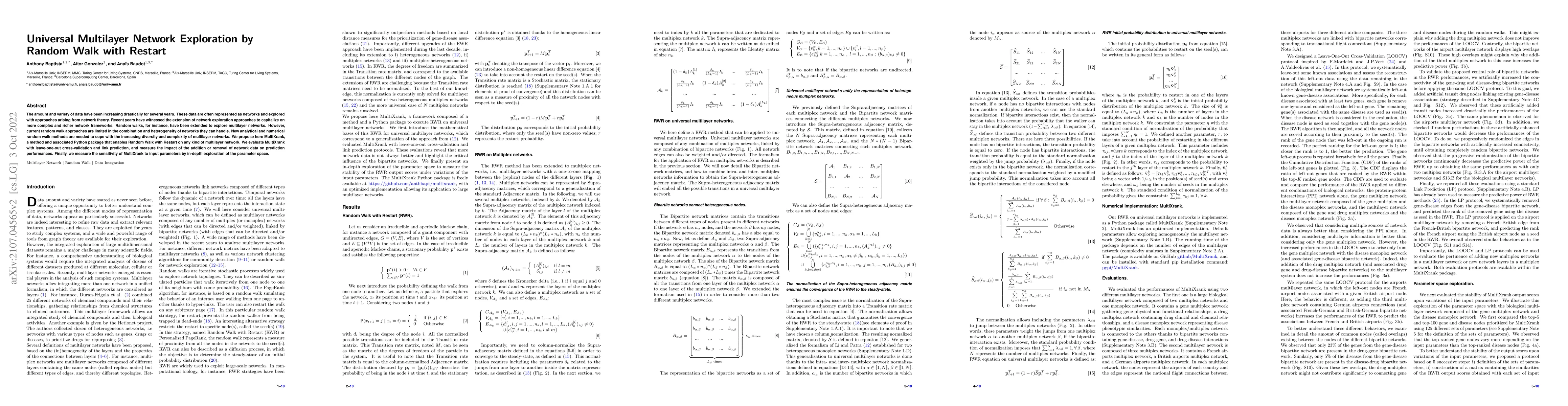 Thumbnail for Universal Multilayer Network Exploration by Random Walk with Restart
