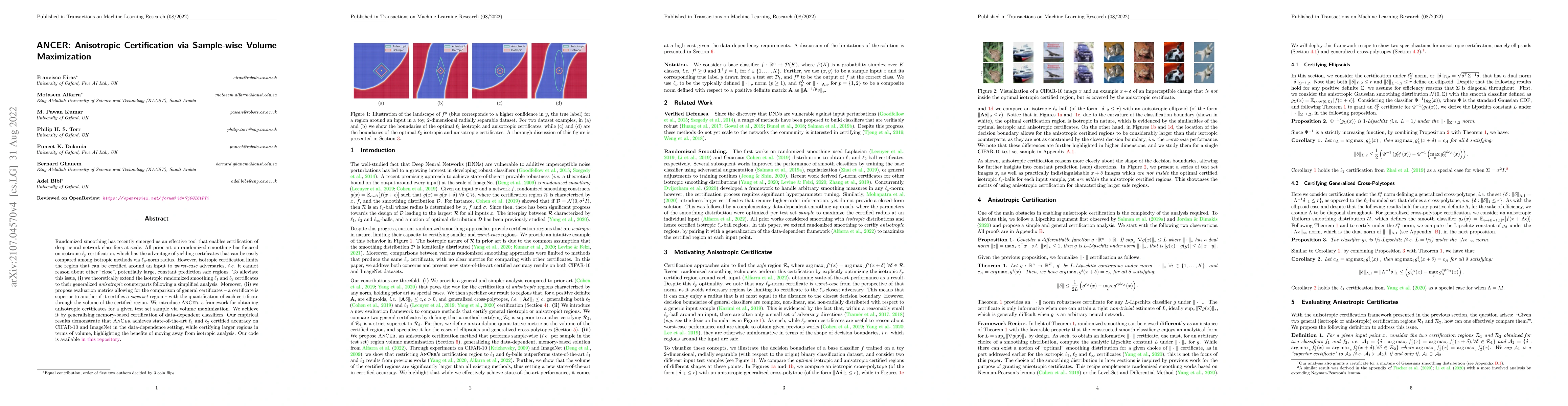 Thumbnail for ANCER: Anisotropic Certification via Sample-wise Volume Maximization