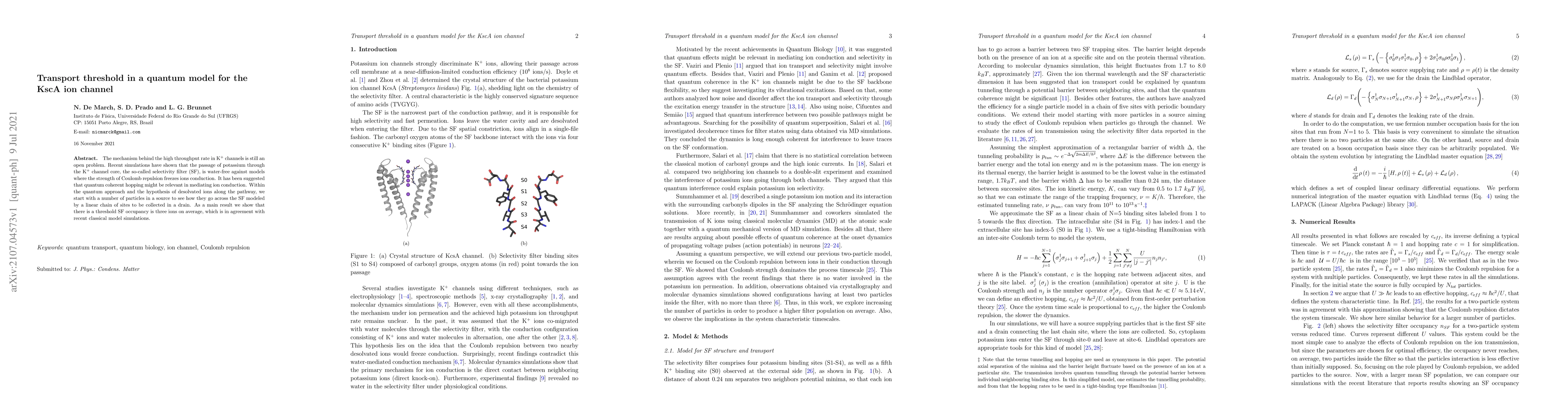 Thumbnail for Transport threshold in a quantum model for the KscA ion channel