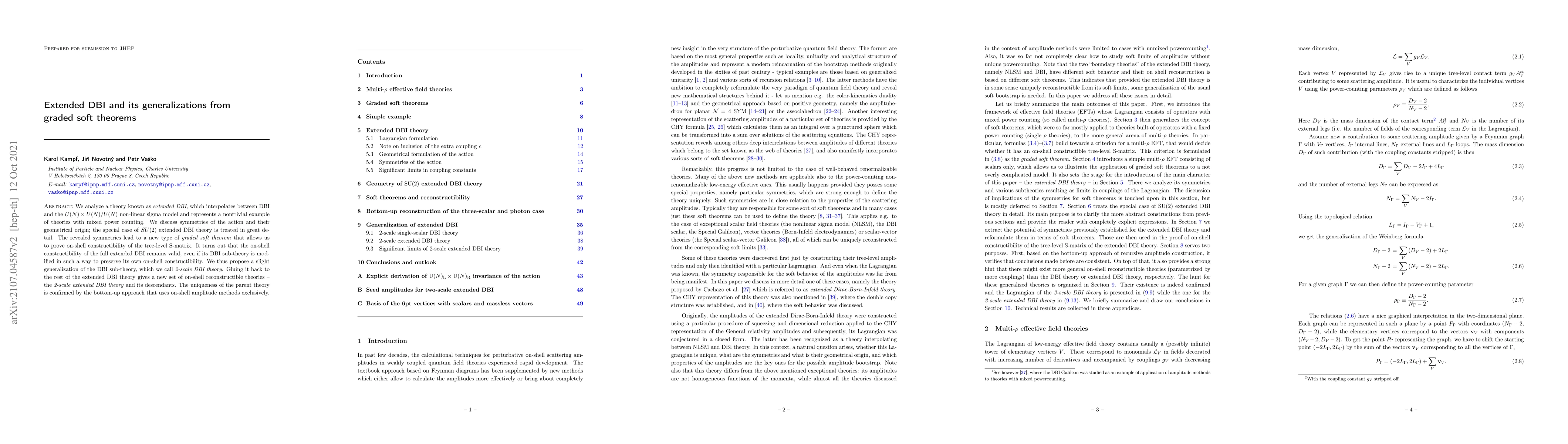 Thumbnail for Extended DBI and its generalizations from graded soft theorems