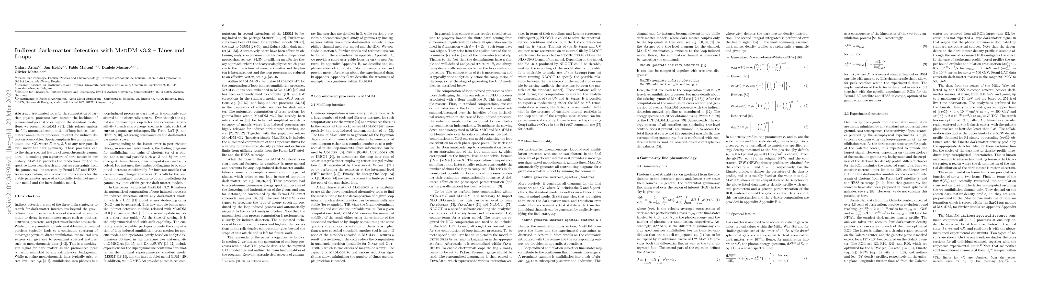 Thumbnail for Indirect dark-matter detection with MadDM v3.2 -- Lines and Loops