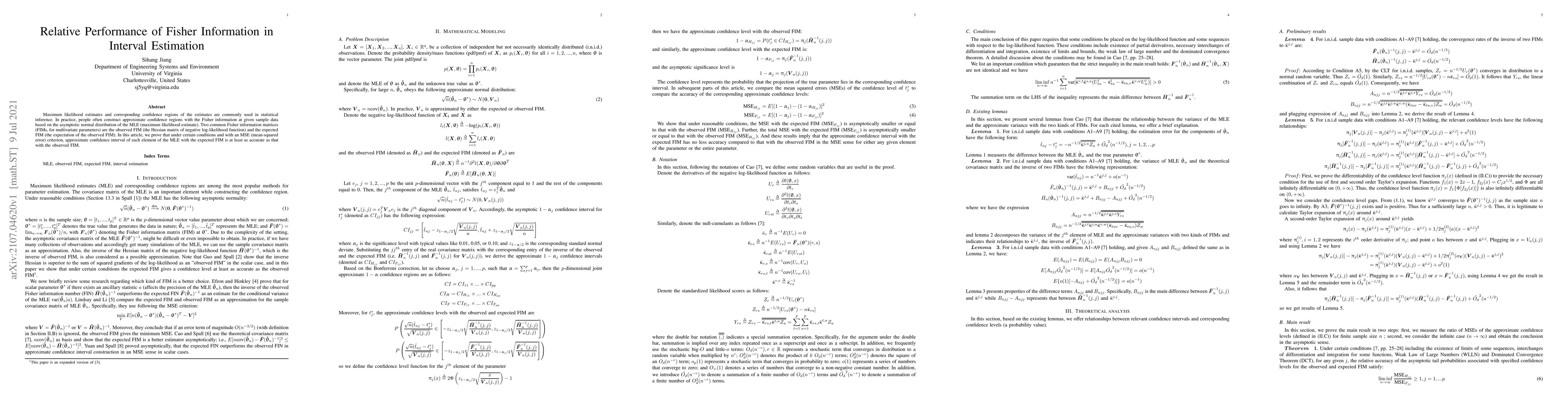 Thumbnail for Relative Performance of Fisher Information in Interval Estimation