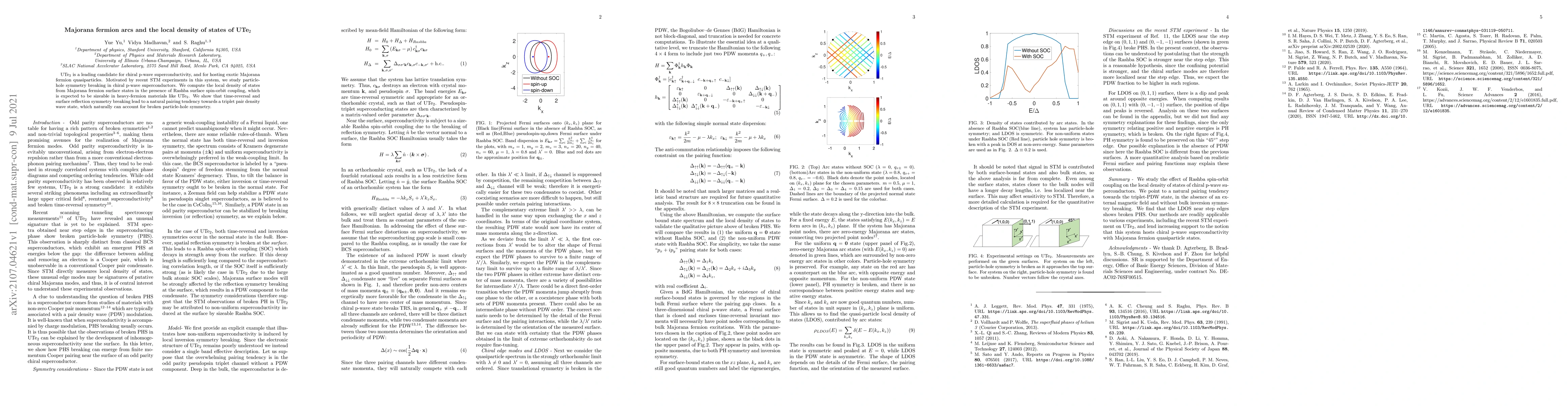 Thumbnail for Majorana fermion arcs and the local density of states of UTe$_2$