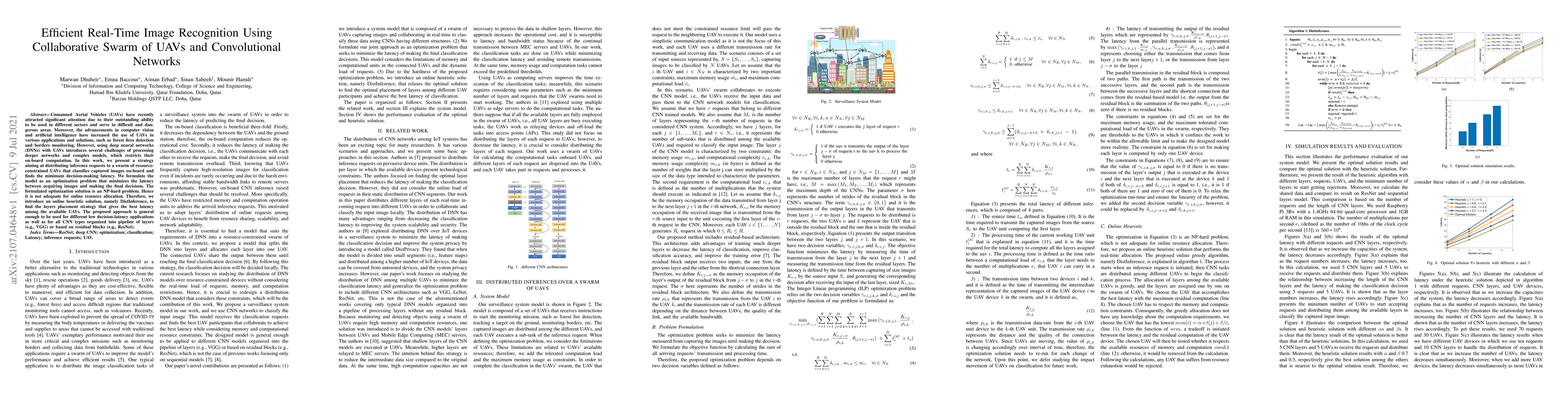 Thumbnail for Efficient Real-Time Image Recognition Using Collaborative Swarm of UAVs
  and Convolutional Networks