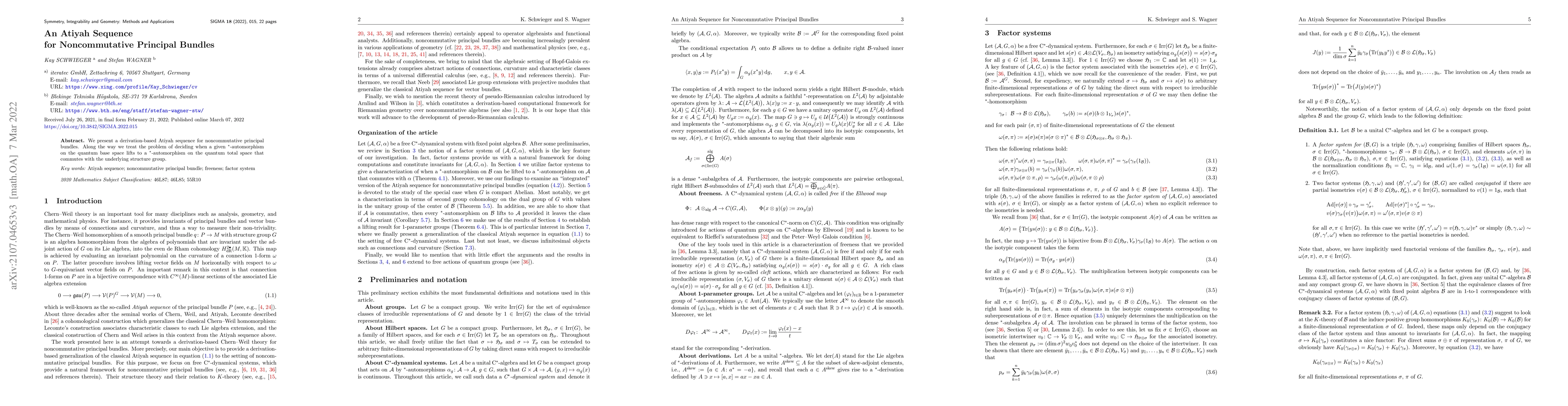 Thumbnail for An Atiyah Sequence for Noncommutative Principal Bundles