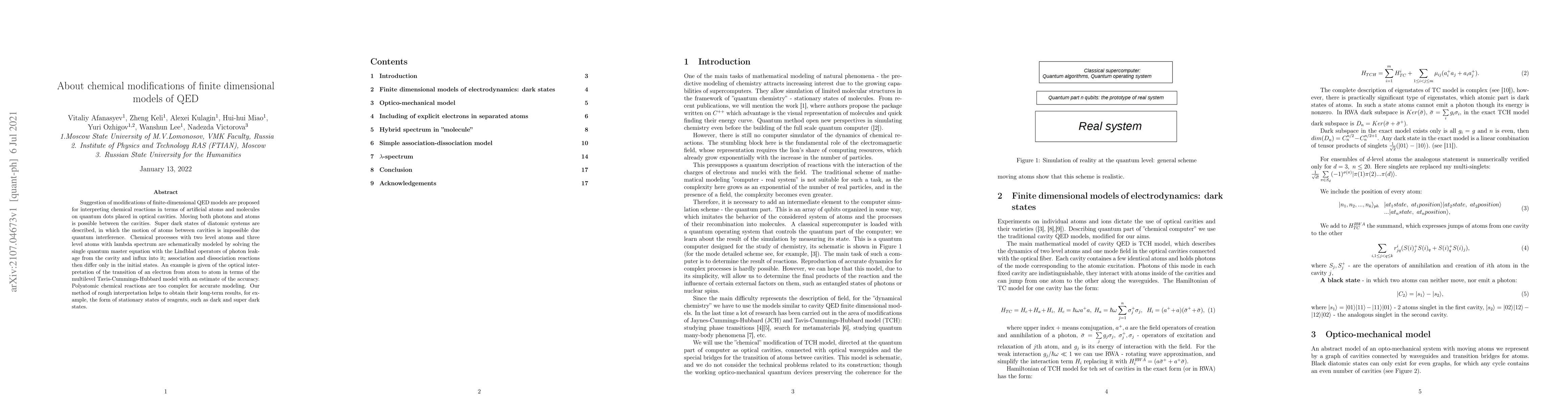 Thumbnail for About chemical modifications of finite dimensional models of QED