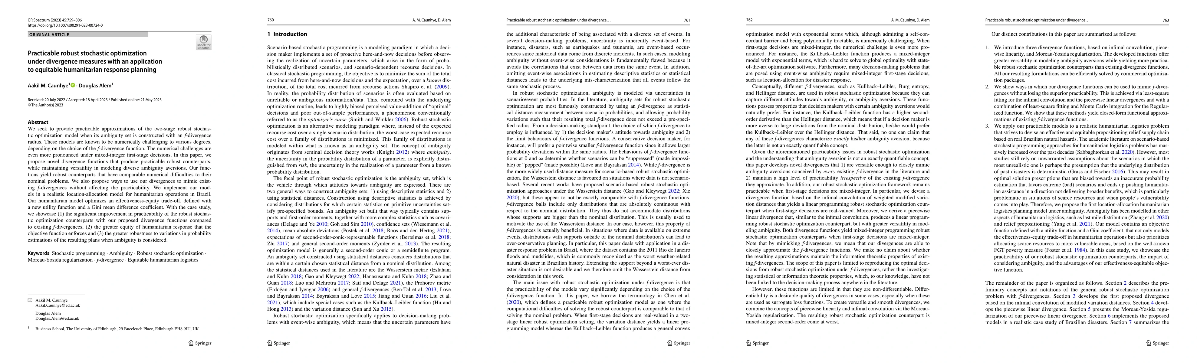Thumbnail for Practicable Robust Stochastic Optimization under Divergence Measures