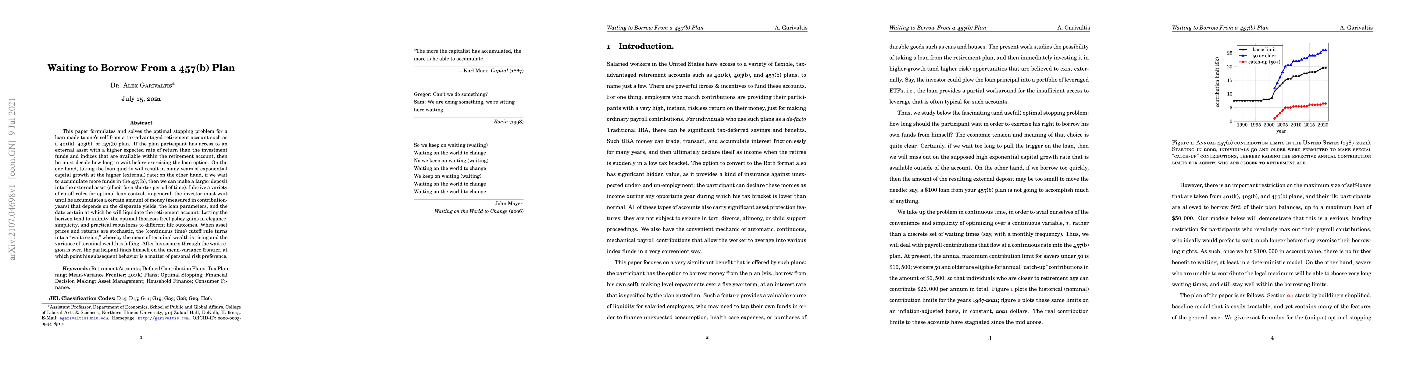 Thumbnail for Waiting to Borrow From a 457(b) Plan