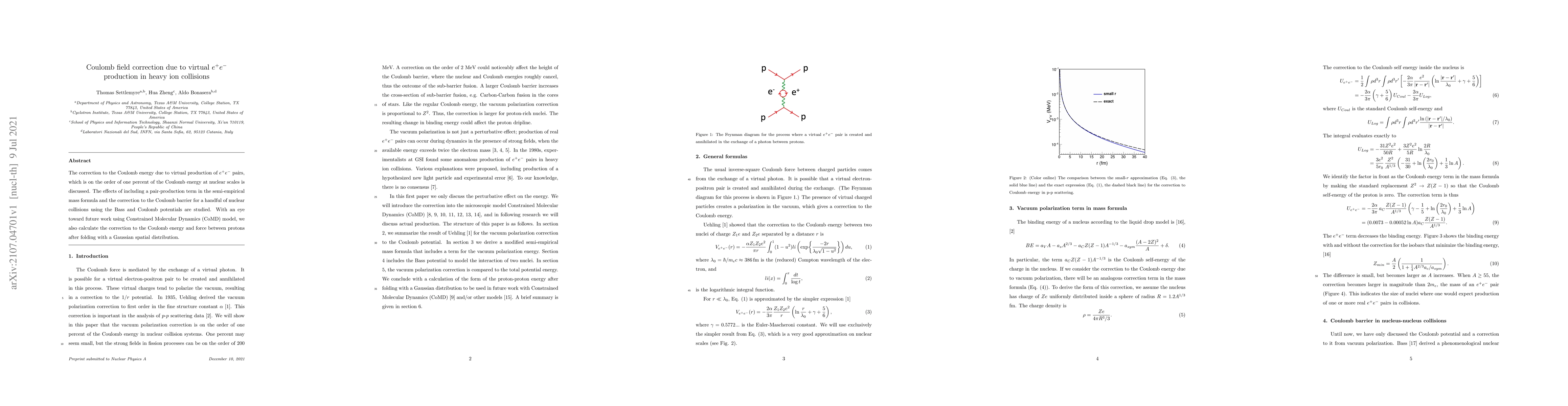 Thumbnail for Coulomb field correction due to virtual $e^+e^-$ production in heavy ion
  collisions