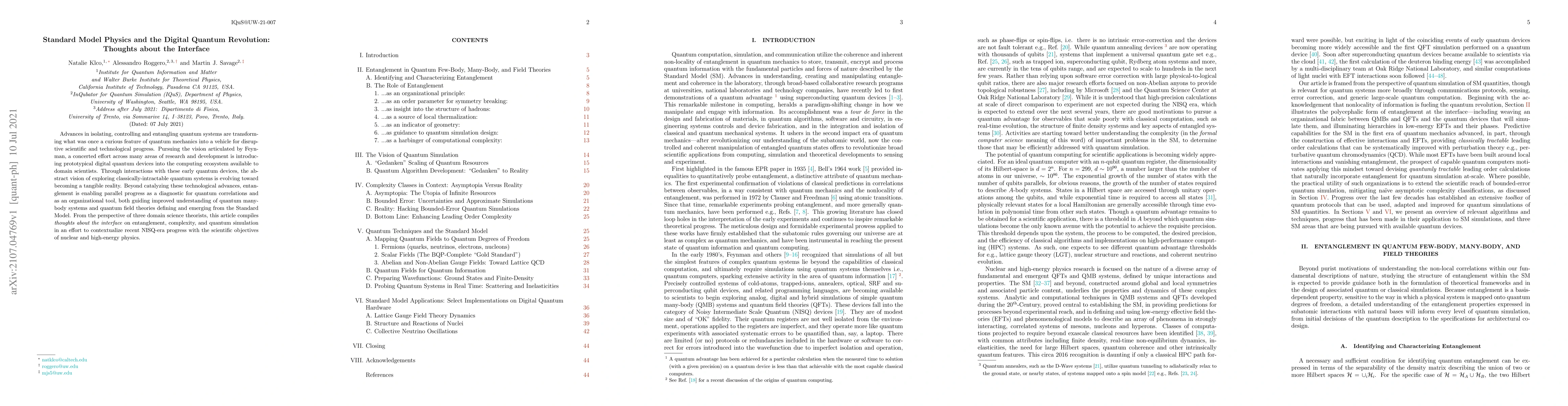 Thumbnail for Standard Model Physics and the Digital Quantum Revolution: Thoughts
  about the Interface