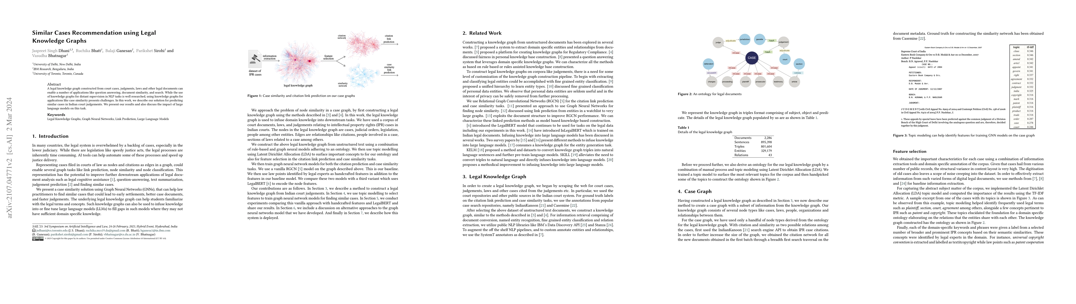 Thumbnail for Similar Cases Recommendation using Legal Knowledge Graphs