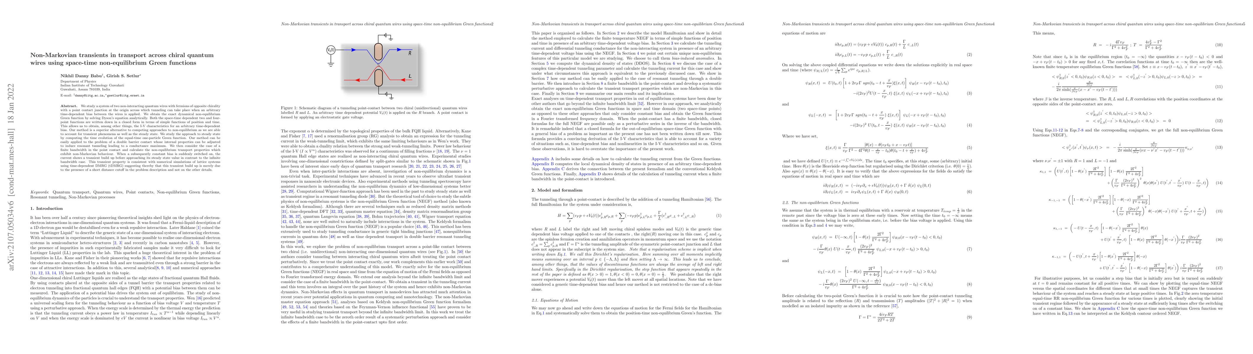 Thumbnail for Non-Markovian transients in transport across chiral quantum wires using
  space-time non-equilibrium Green functions
