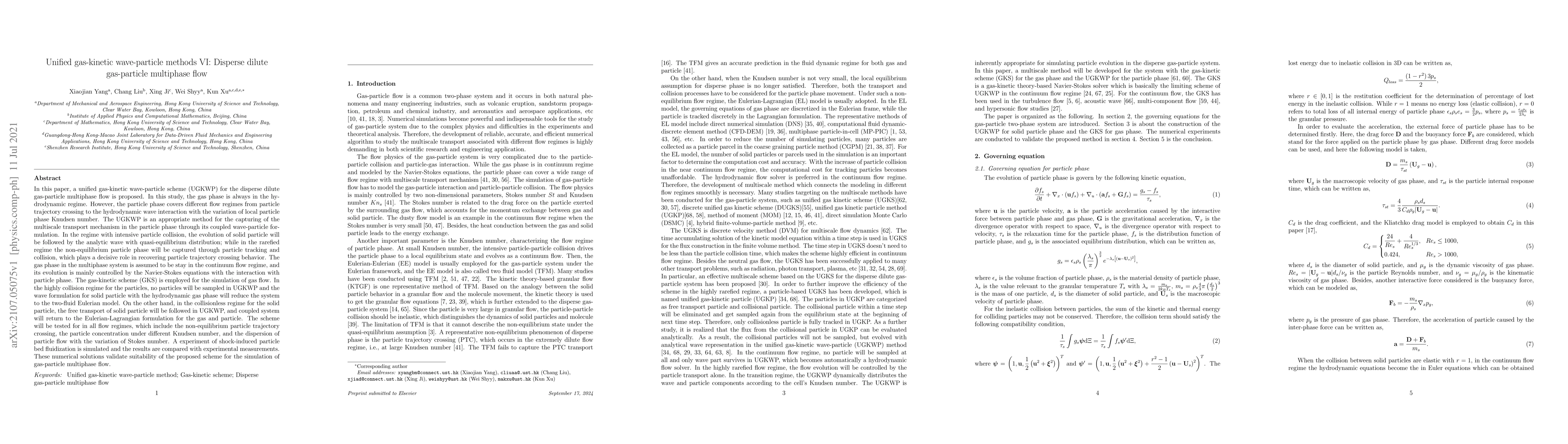 Thumbnail for Unified gas-kinetic wave-particle methods VI: Disperse dilute
  gas-particle multiphase flow