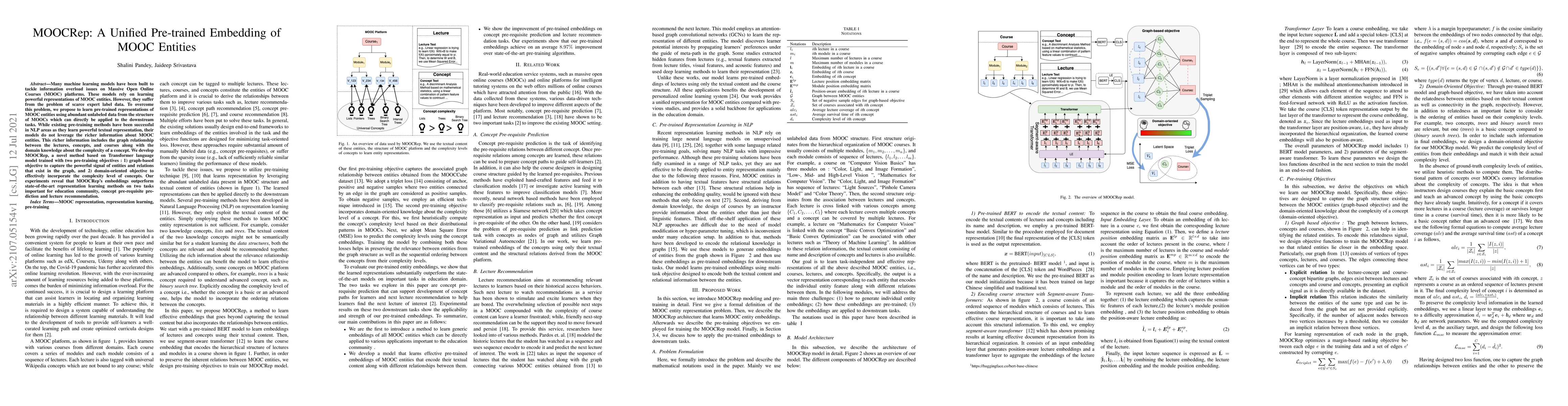 Thumbnail for MOOCRep: A Unified Pre-trained Embedding of MOOC Entities
