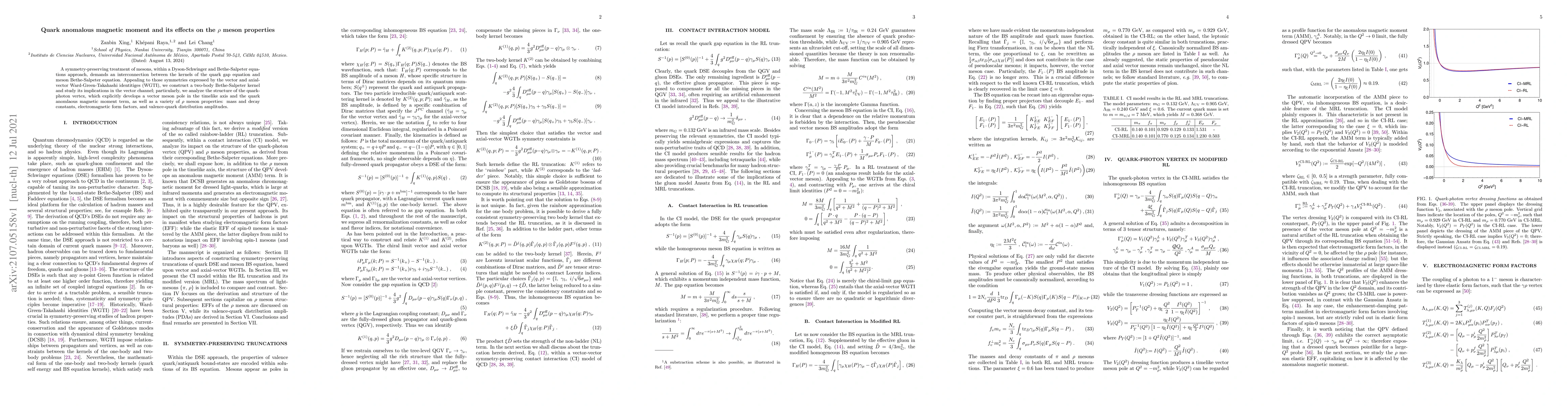 Thumbnail for Quark anomalous magnetic moment and its effects on the $\rho$ meson
  properties