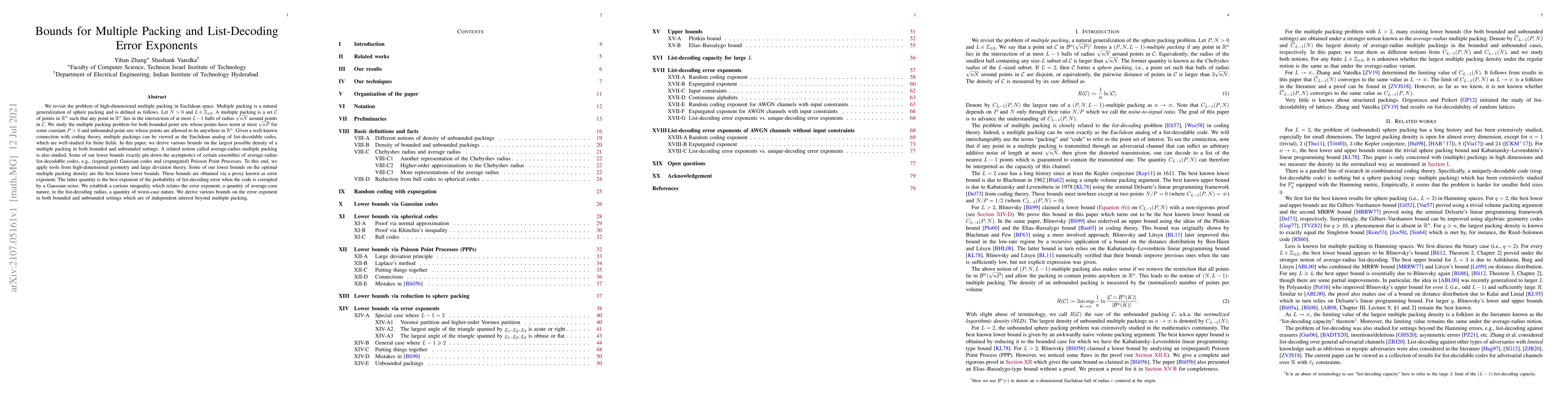Thumbnail for Bounds for Multiple Packing and List-Decoding Error Exponents