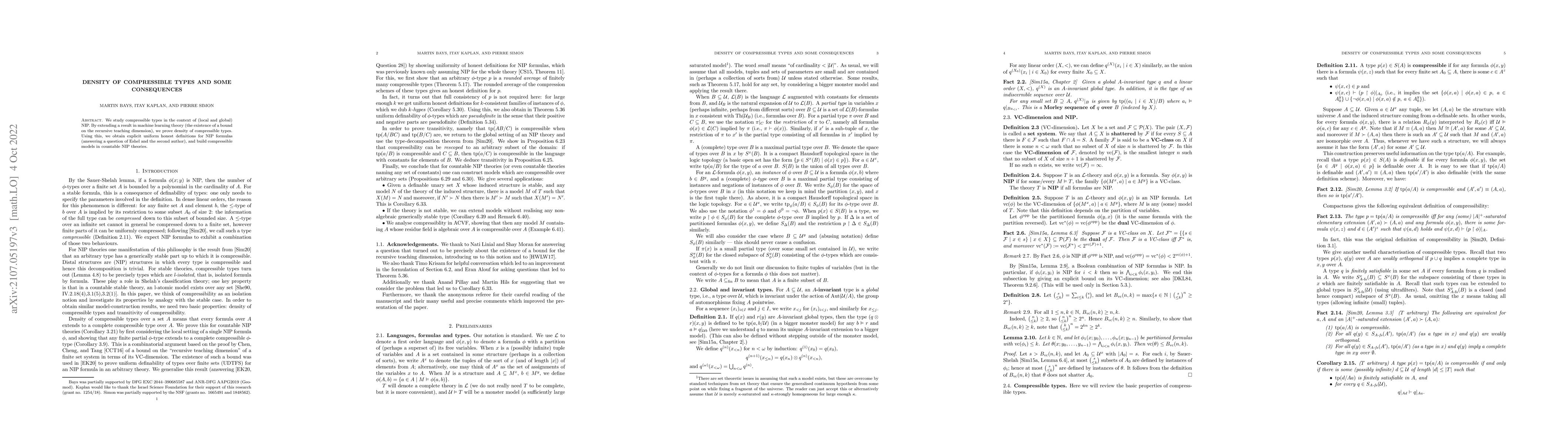 Thumbnail for Density of compressible types and some consequences