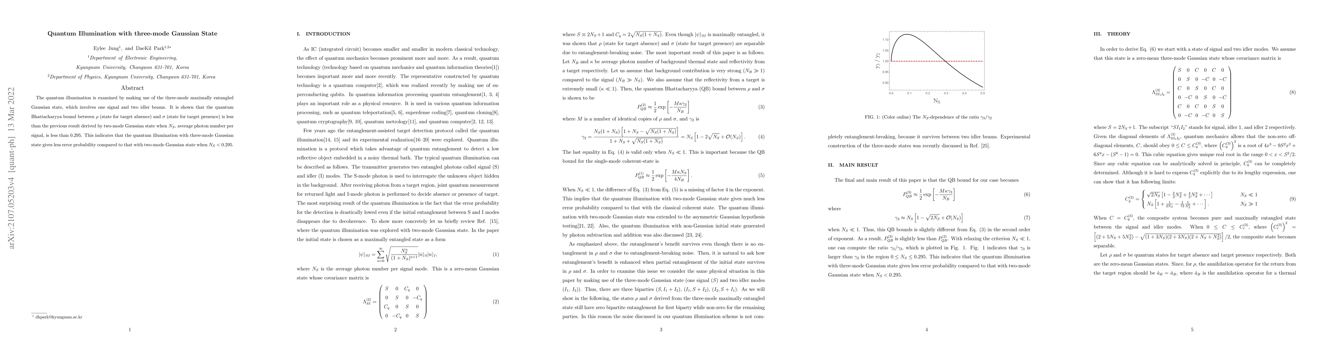 Thumbnail for Quantum Illumination with three-mode Gaussian State