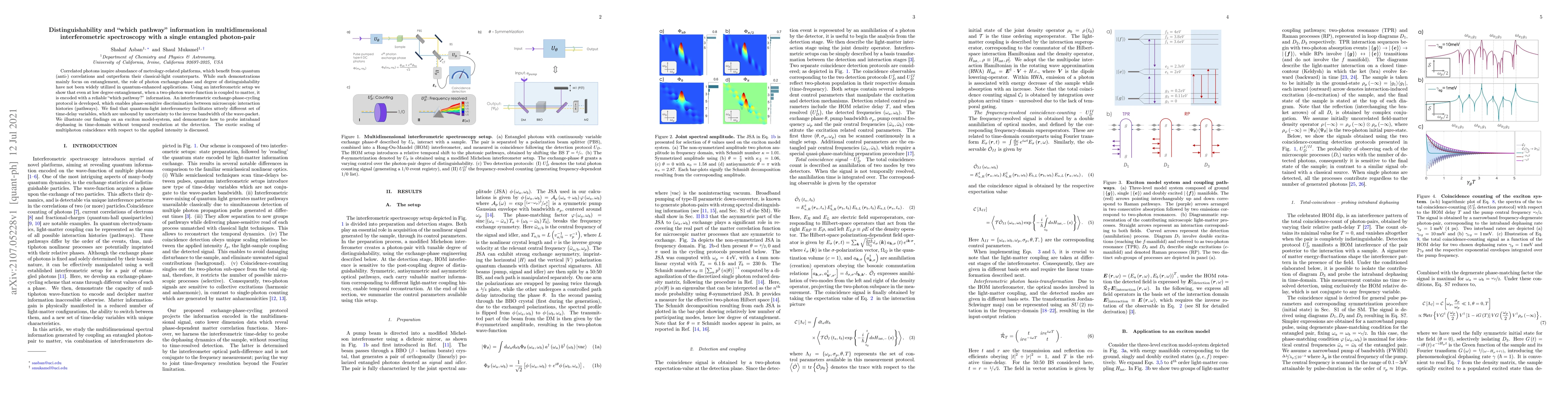 Thumbnail for Distinguishability and "which pathway" information in multidimensional
  interferometric spectroscopy with a single entangled photon-pair