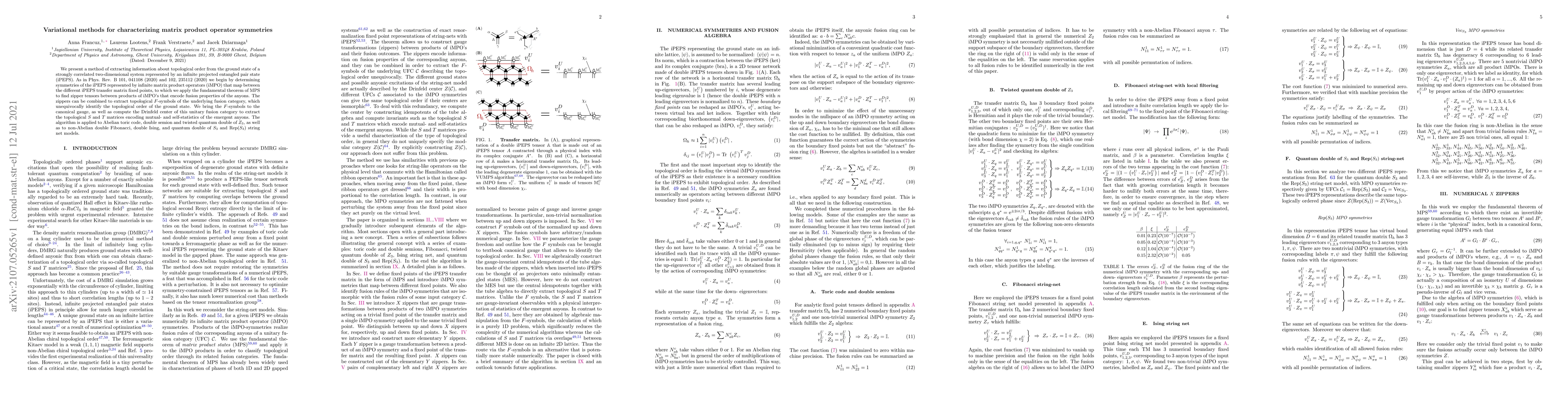 Thumbnail for Variational methods for characterizing matrix product operator
  symmetries