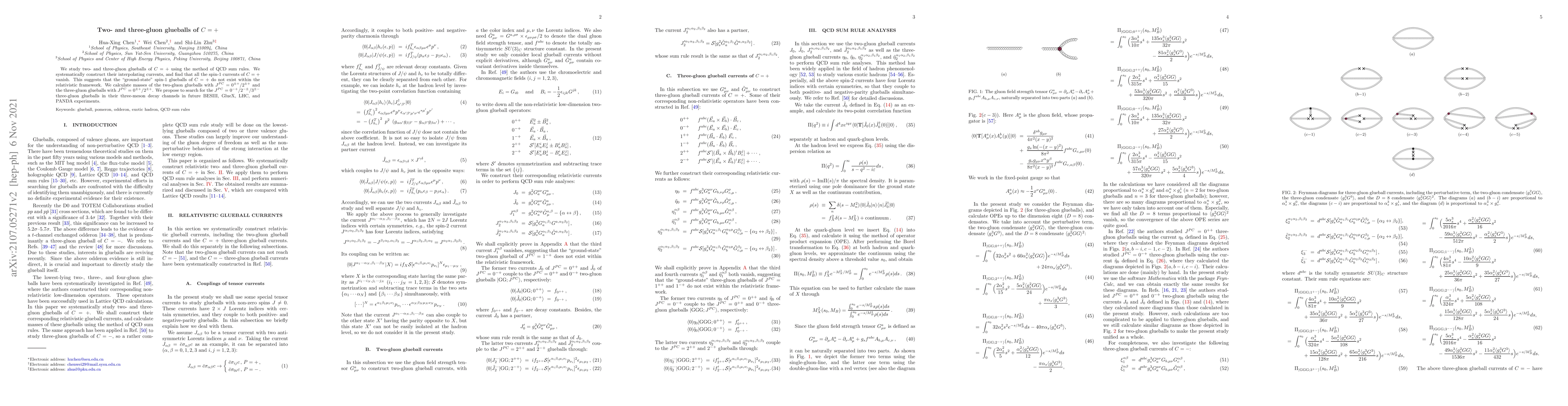 Thumbnail for Two- and three-gluon glueballs of $C=+$