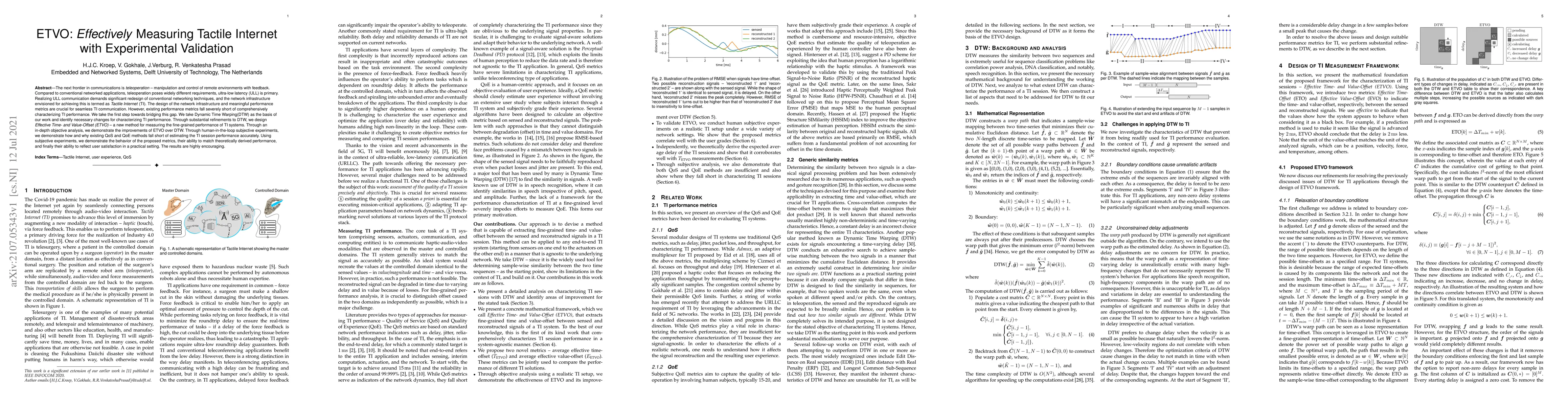 Thumbnail for ETVO: Effectively Measuring Tactile Internet with Experimental
  Validation