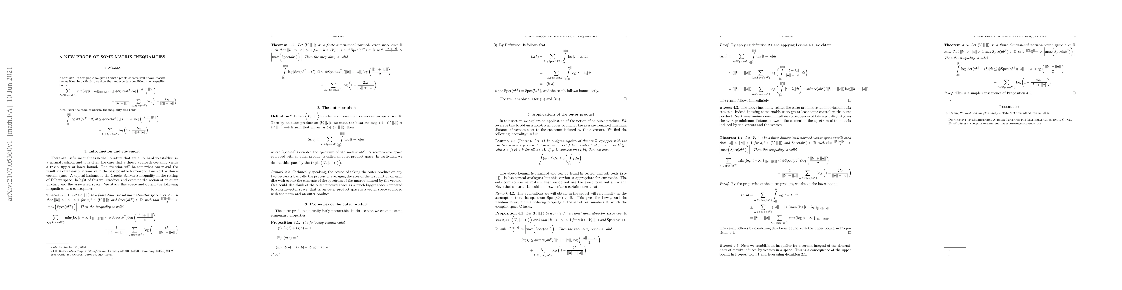 Thumbnail for A new proof of some matrix inequalities