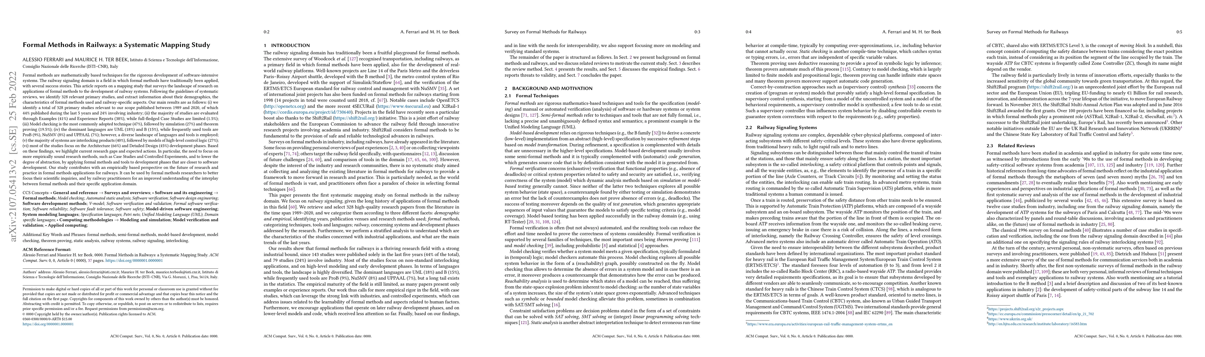 Thumbnail for Formal Methods in Railways: a Systematic Mapping Study
