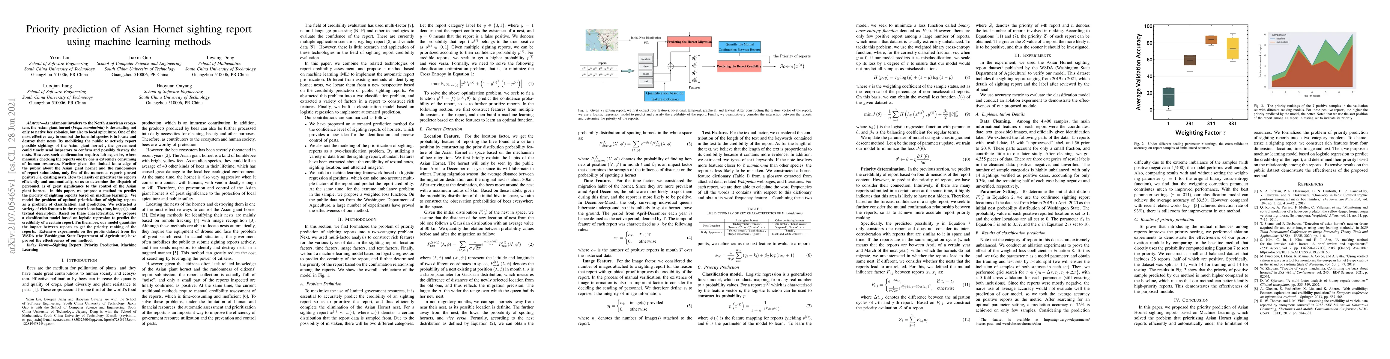 Thumbnail for Priority prediction of Asian Hornet sighting report using machine
  learning methods