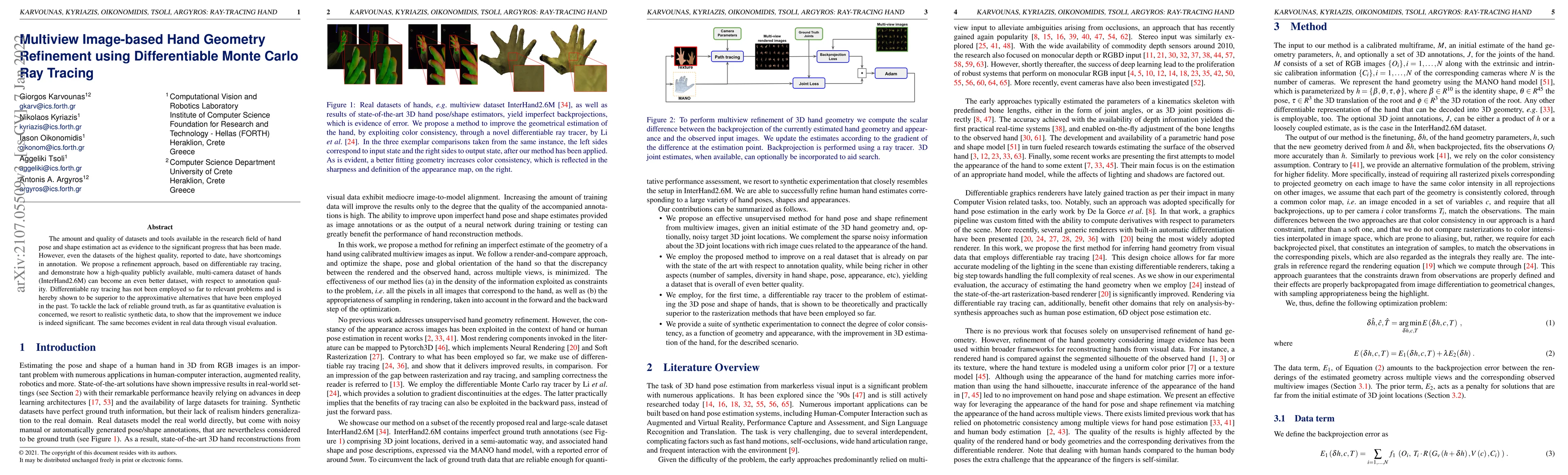 Thumbnail for Multi-view Image-based Hand Geometry Refinement using Differentiable
  Monte Carlo Ray Tracing