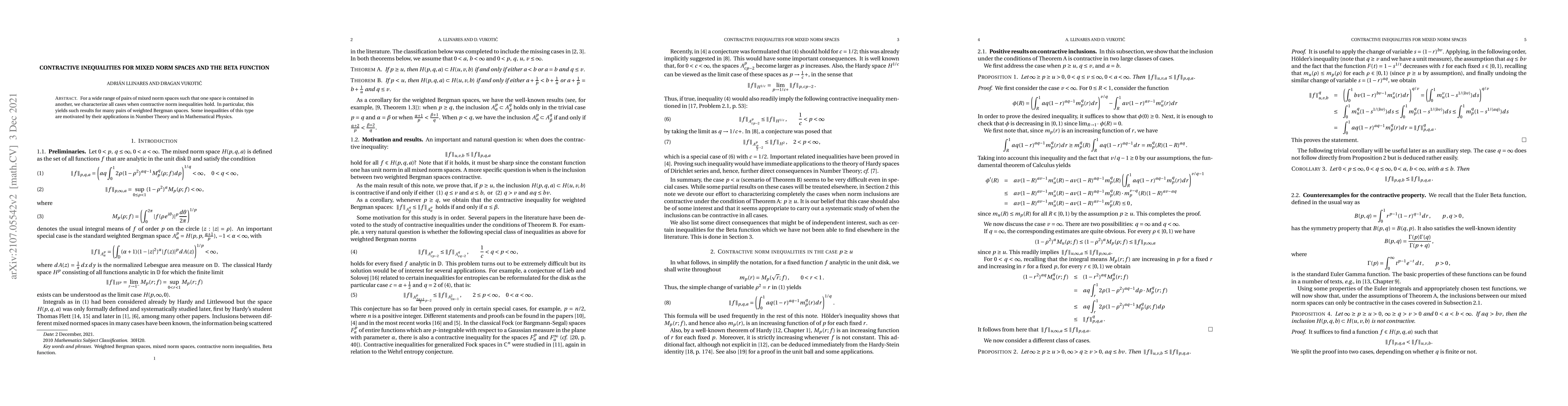 Thumbnail for Contractive inequalities for mixed norm spaces and the Beta function
