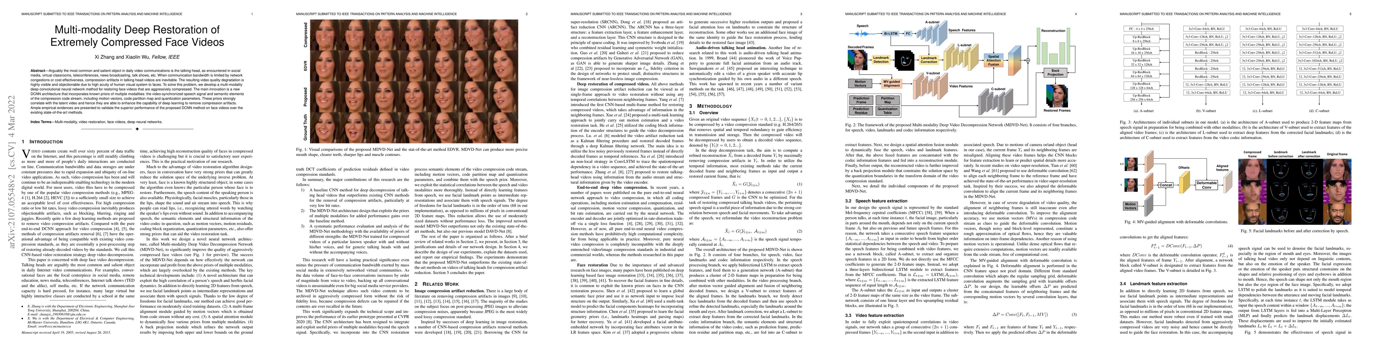 Thumbnail for Multi-modality Deep Restoration of Extremely Compressed Face Videos