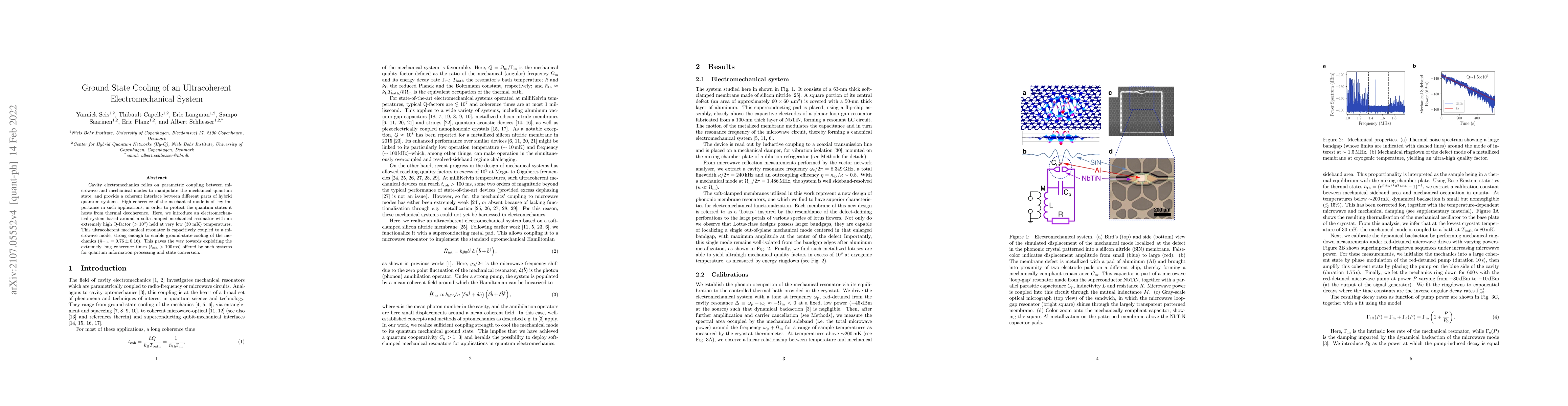 Thumbnail for Ground State Cooling of an Ultracoherent Electromechanical System