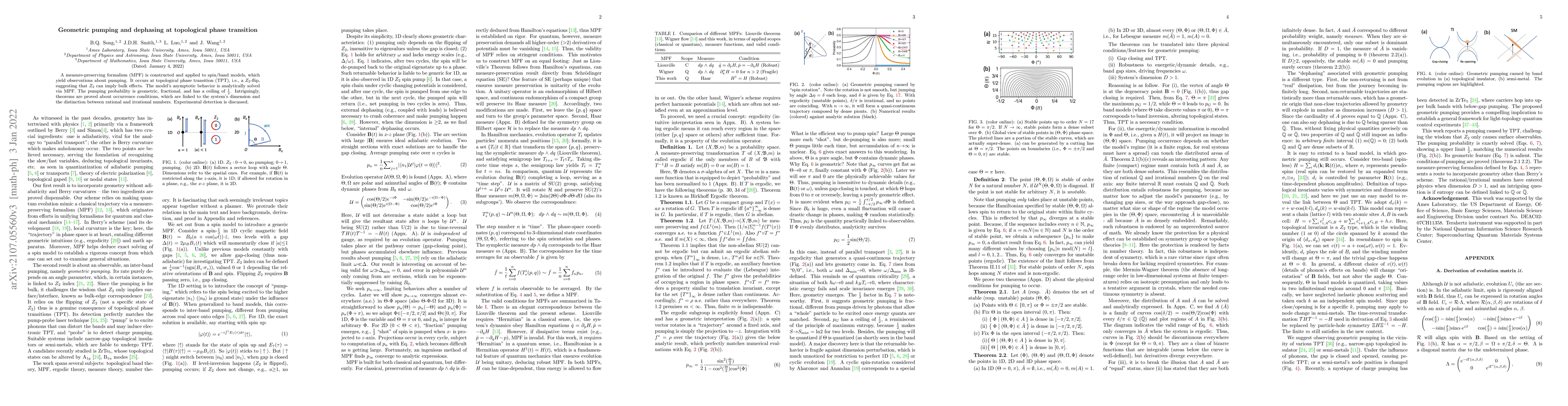 Thumbnail for Geometric pumping and dephasing at topological phase transition