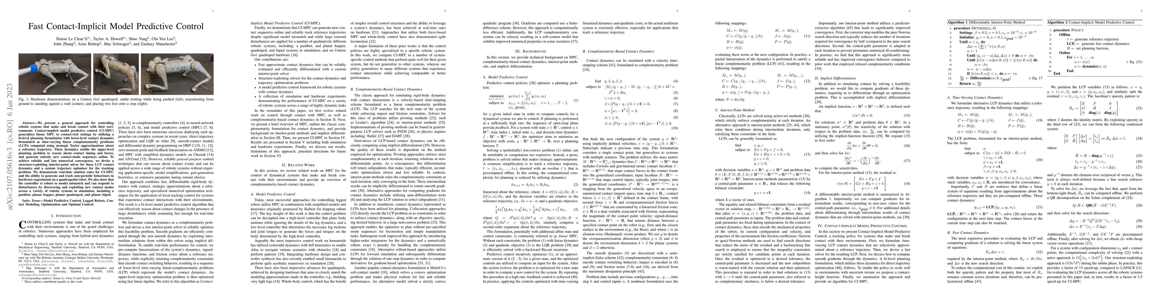 Thumbnail for Fast Contact-Implicit Model-Predictive Control