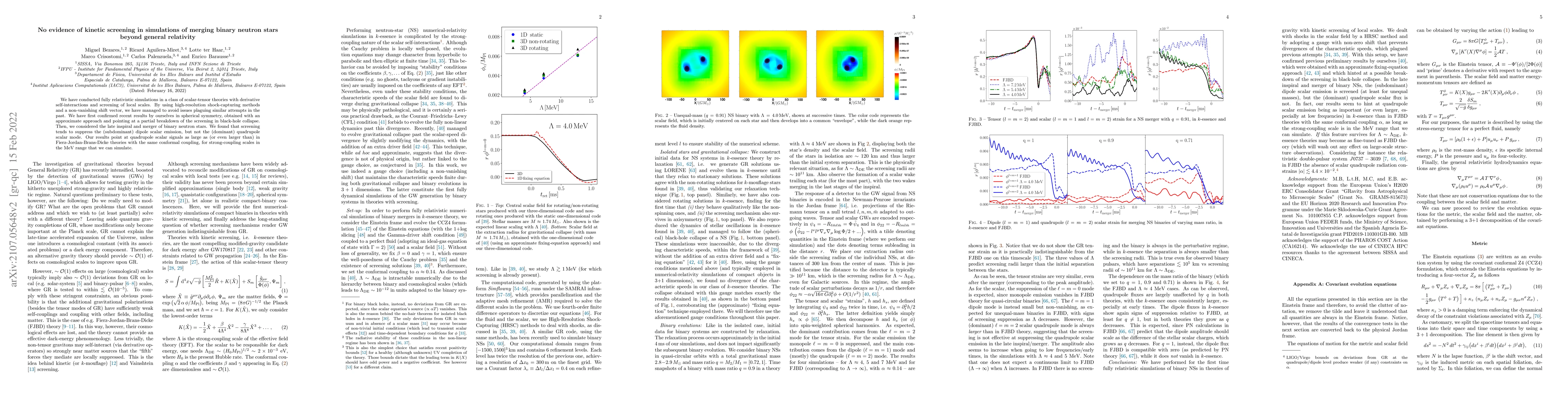 Thumbnail for No evidence of kinetic screening in simulations of merging binary
  neutron stars beyond general relativity
