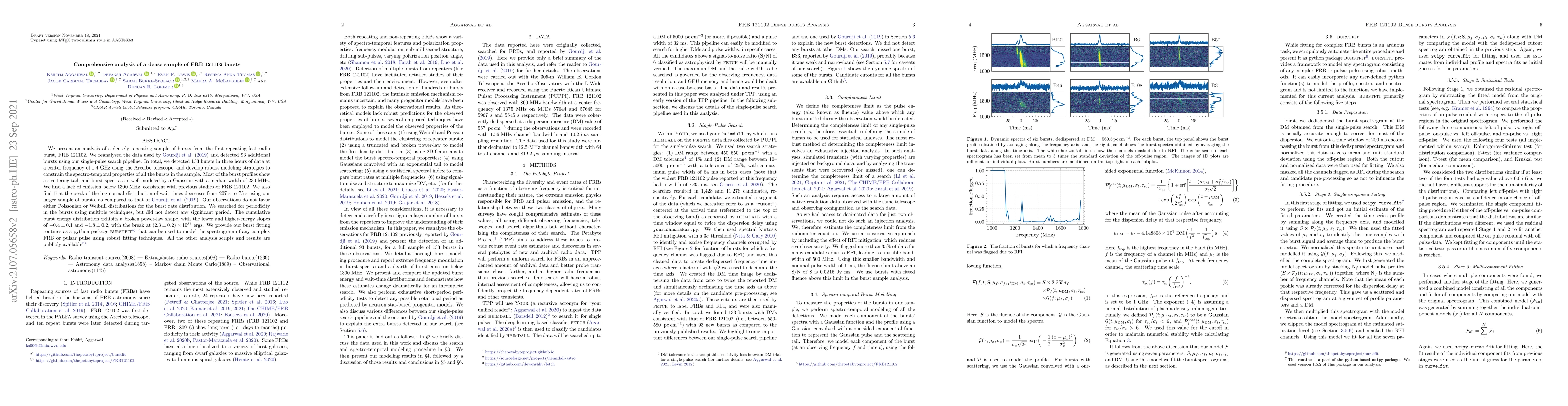 Thumbnail for Comprehensive analysis of a dense sample of FRB 121102 bursts