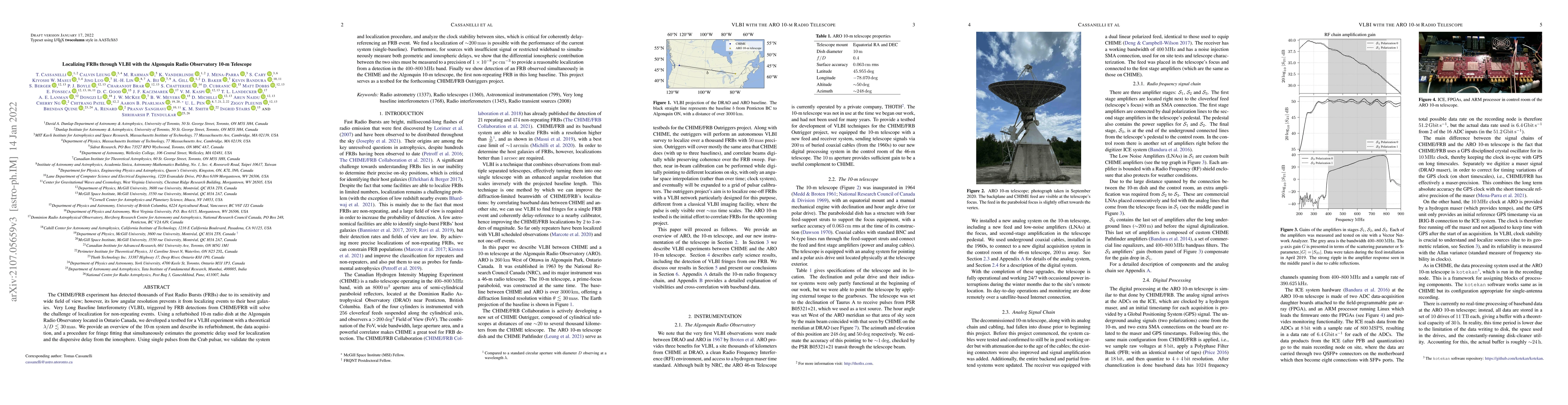Thumbnail for Localizing FRBs through VLBI with the Algonquin Radio Observatory 10-m
  Telescope