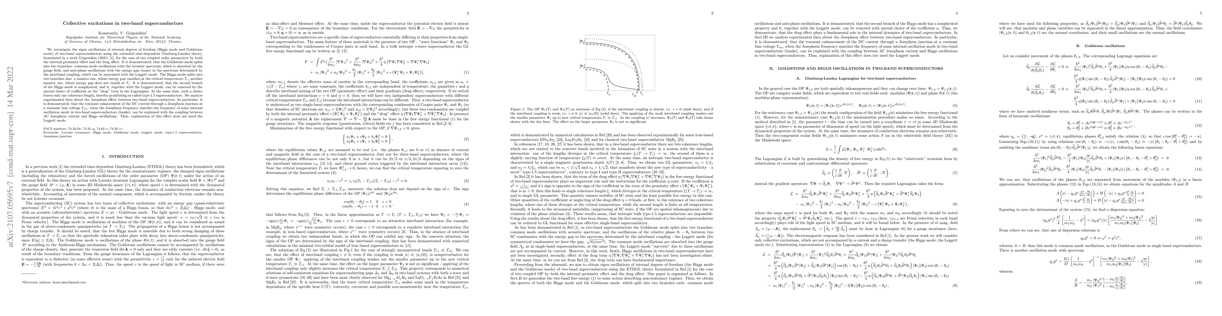 Thumbnail for Collective excitations in two-band superconductors