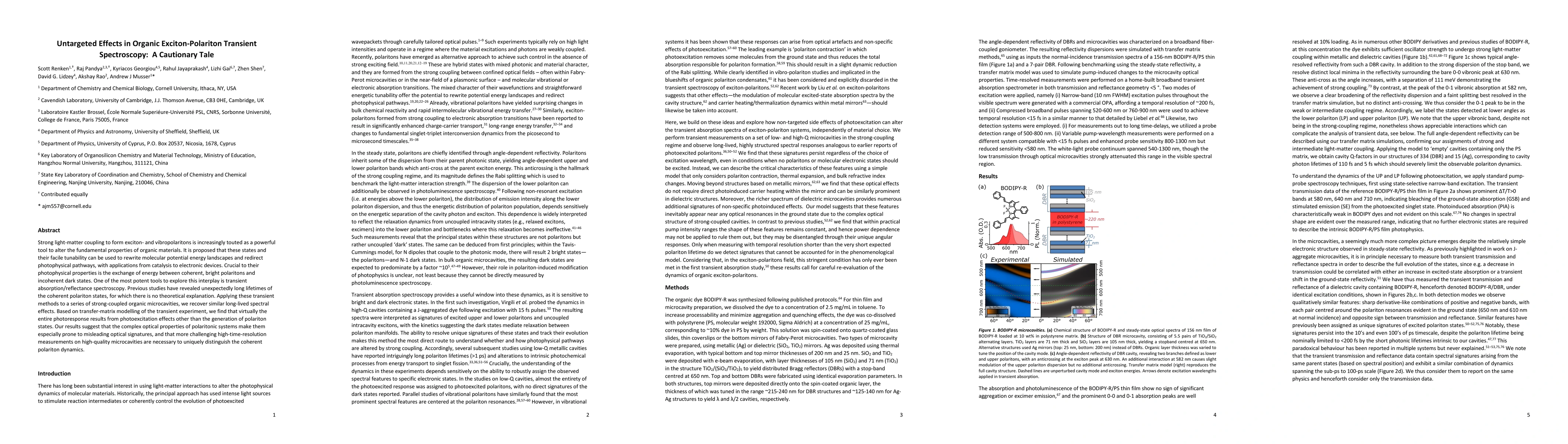 Thumbnail for Untargeted Effects in Organic Exciton-Polariton Transient Spectroscopy:
  A Cautionary Tale