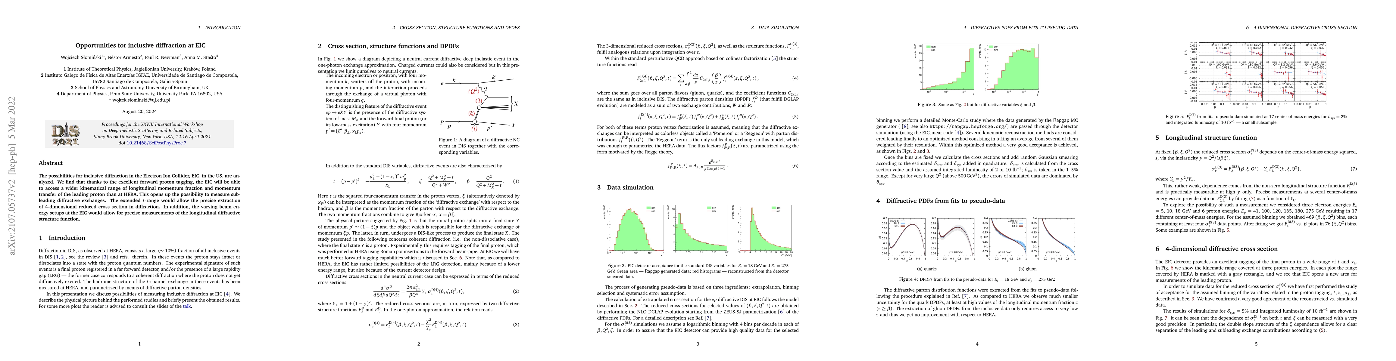 Thumbnail for Opportunities for inclusive diffraction at EIC
